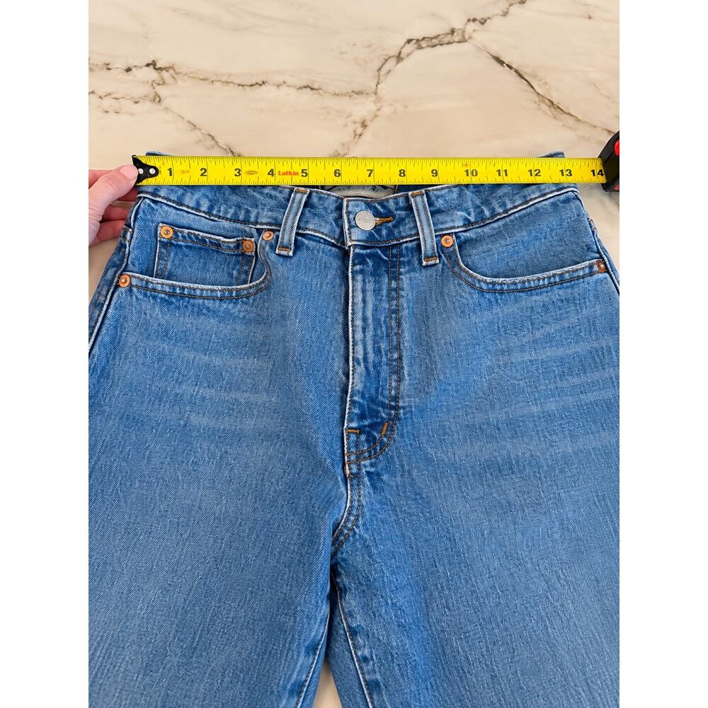 90s Minimalist Capsule Raw Hem Madewell Perfect Vintage Straight Crop Jeans 27 - Picture 7 of 14